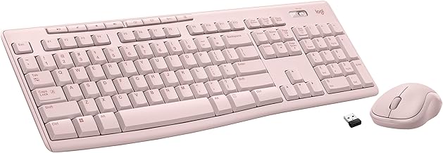 Logitech MK270 Wireless Keyboard and Mouse Combo for Windows, 2.4 GHz Wireless, Compact Mouse, 8 Multimedia and Shortcut Keys, 2-Year Battery Life, for PC, Laptop - Rose