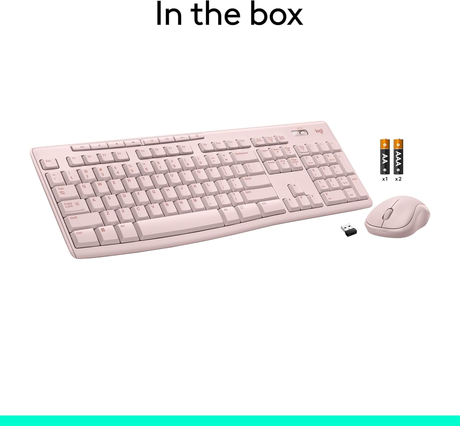 Logitech MK270 Wireless Keyboard and Mouse Combo for Windows, 2.4 GHz Wireless, Compact Mouse, 8 Multimedia and Shortcut Keys, 2-Year Battery Life, for PC, Laptop - Rose-9