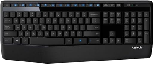 Logitech K345 Wireless Keyboard - Full-Sized Keyboard with Palm Rest, 2.4 GHz Wireless USB Receiver - for PC, Laptop