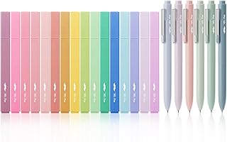 Mr. Pen- Aesthetic Highlighters and Gel Pens, 22 Pack, Assorted Colors Bible Highlighters No Bleed, Black Ink Gel Pens, Cute Highlighter Pens, No Bleed Highlighters for Bibles, Aesthetic Gel Pens