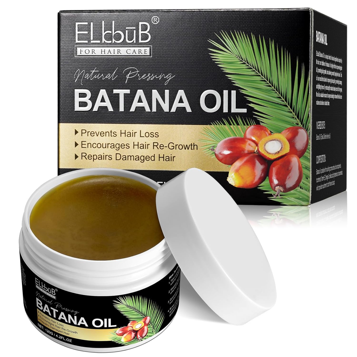 Raw Batana Oil for Hair Growth and Repair -100% Pure, Unrefined Oil from Honduran Rainforests Prevent Hair Loss and Enhances Hair Thickness in Men & Women-0