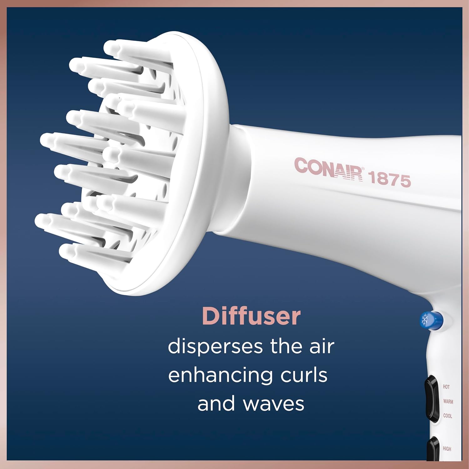 Conair Double Ceramic Hair Dryer with Diffuser | Blow Dryer with Ionic Conditioning | Includes Diffuser and Concentrator | Amazon Exclusive-2