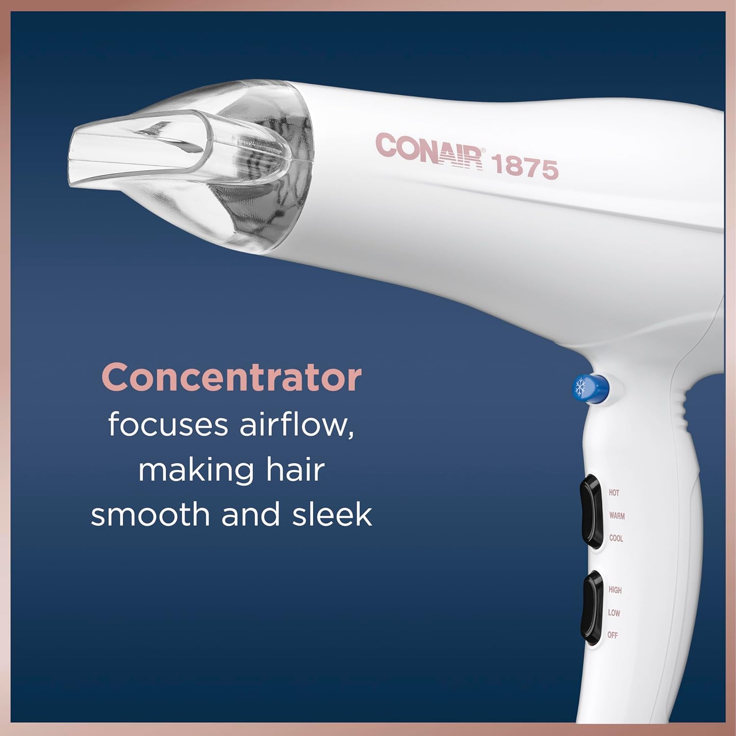 Conair Double Ceramic Hair Dryer with Diffuser | Blow Dryer with Ionic Conditioning | Includes Diffuser and Concentrator | Amazon Exclusive-3