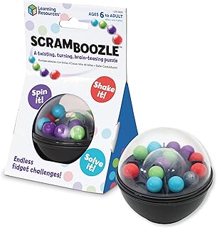 Learning Resources Scramboozle Puzzle Ball - 3D Brain Teasers and Puzzle Games for Kids and Adults, Puzzle Sort Ball Game,Fidget Toys,Travel Games for Ages 6+,Stocking Stuffers for Kids