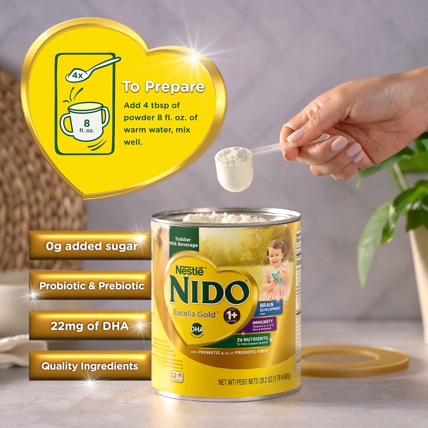 Nestle Nido Excella Gold Original Milk Powder 4 Pack Of 800G-3