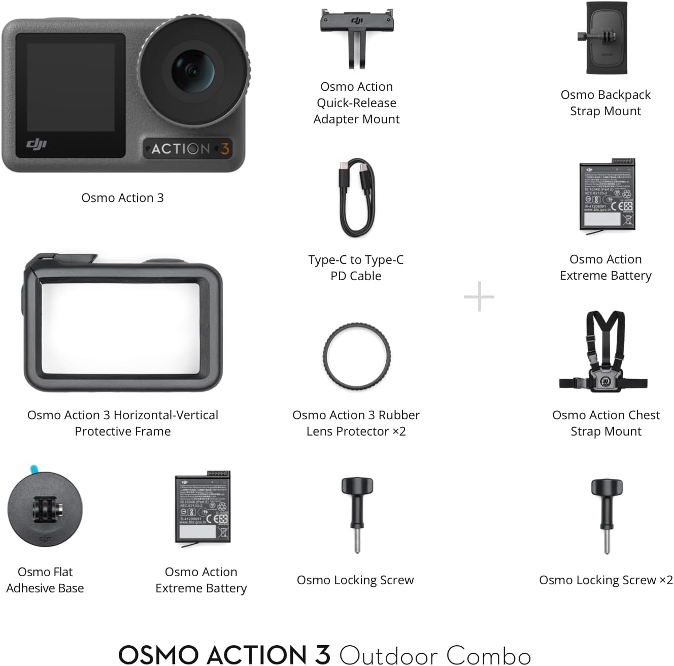 DJI Osmo Action 3 Outdoor Combo, Action Camera 4K with Chest & Backpack Strap Mount for Travel, Sports, Stabilization, Cold Resistant, Waterproof Action Camera with 2 Batteries up to 320 Mins-5