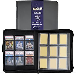 Premium 9 Pocket TopLoader Binder | Holds 216 3”x4” Toploaders Hard Cases | Storage Binder | Side Load Sleeves | FaB/MTG/Cards/TCG | Trading & Sports Holder (9 Pocket WIth 6 Storage Slots)