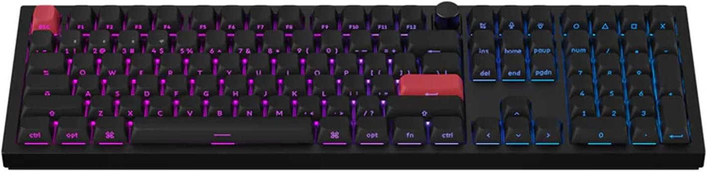 Keychron Q6 Max Custom Wireless Mechanical Keyboard with Knob, QMK/VIA Programmable 1000Hz 2.4 GHz/Bluetooth/Wired RGB Backlit Side-Printed Keycaps for Mac Windows, Gateron Banana Switch-Carbon Black-1