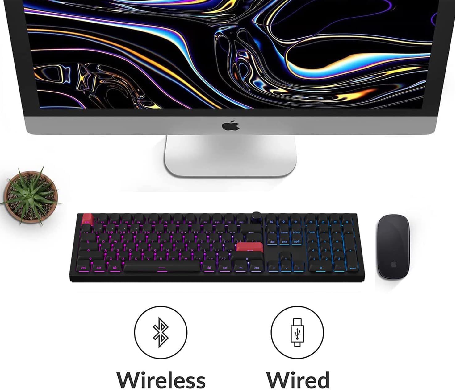 Keychron Q6 Max Custom Wireless Mechanical Keyboard with Knob, QMK/VIA Programmable 1000Hz 2.4 GHz/Bluetooth/Wired RGB Backlit Side-Printed Keycaps for Mac Windows, Gateron Banana Switch-Carbon Black-6