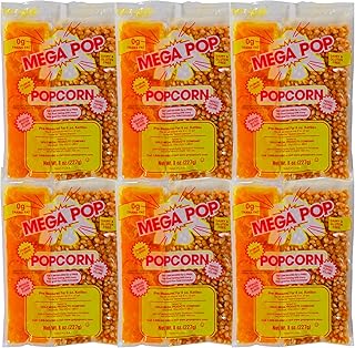 Generic Mega-pop Popcorn (6 count) Oil and Salt Kit with Coconut Oil - Flavored Popcorn - Butter Corn/Oil/Salt Kits 8 Oz