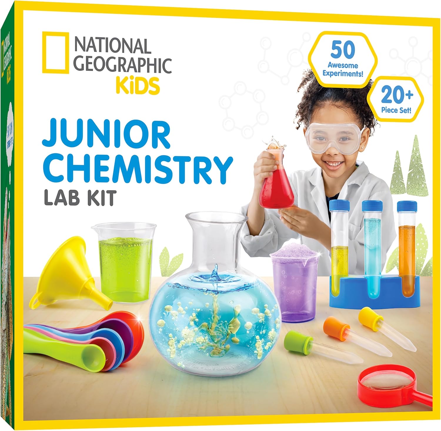 National Geographic Kids Junior Chemistry Set - Complete Early Learning Lab Kit with 50 Science Experiments for Kids and 20+ Lab Tools, Kids Chemistry Set, Science Experiments for Kids 4-6-0