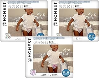 The Honest Company Clean Conscious Training Pants | Plant-Based, Sustainable Diapers | Magical Moments + Butterfly Kisses | Size 2T/3T (up to 34 lbs), 66 Count