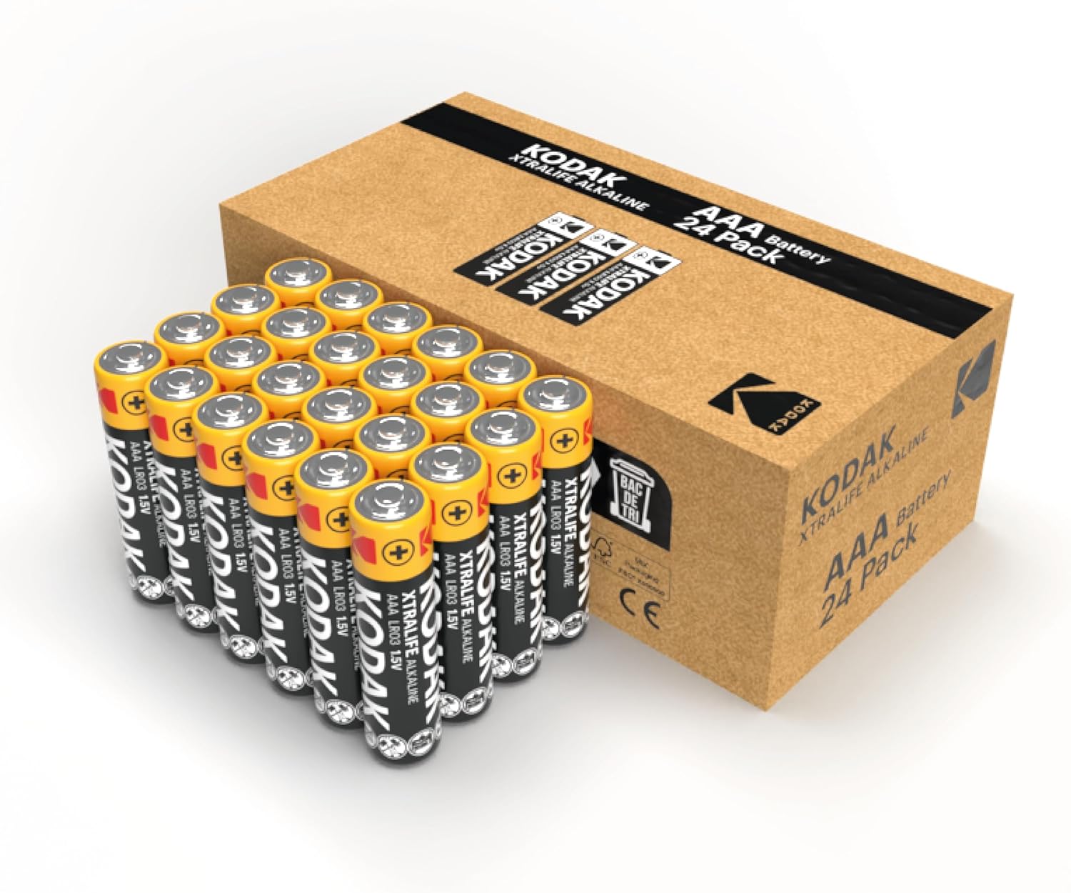 KODAK | AAA Batteries | Triple A | Disposable Household | Alkaline 1.5V | 24 Pack-0