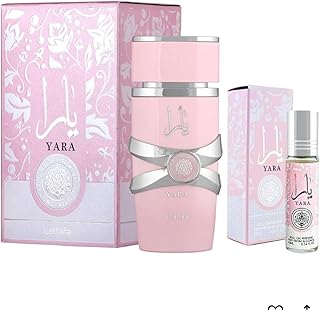 Lattafa Yara EDP 3.4 Fl Oz + Yara Perfume Oil 0.34 Fl Oz Bundle