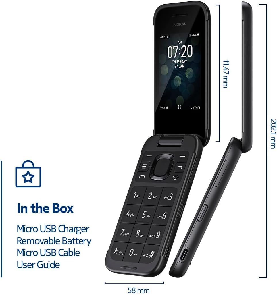 Nokia 2780 Flip | Unlocked | Universally Compatible with All Mobile Carriers | Black-6