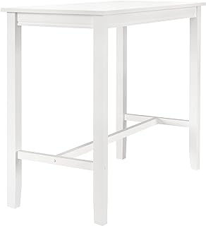 Linon White Bar Height Claridge Wooden 42" Pub Table