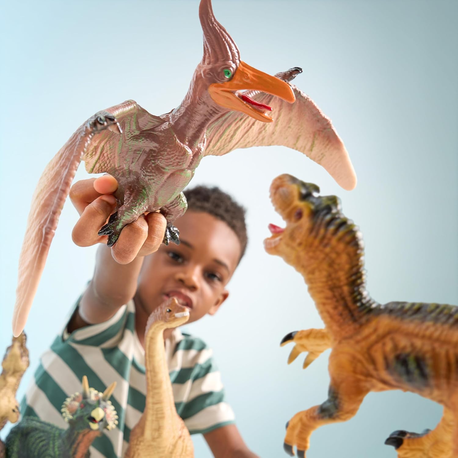 JOYIN Big Dinosaur Toys for Toddlers, 6 Piece Large Soft Dinosaur Figures with an Educational Book, Realistic Dinosaur Toys for Kids Ages 1 2 3 4 5, Jumbo Dinosaur Toys for Boys and Girls Gift-5