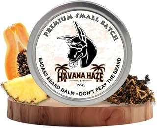 Badass Beard Care Beard Balm - The Havana Haze, 2 Ounce - All Natural Ingredients, Keeps Beard and Mustache Full, Soft and Healthy, Reduce Itchy and Flaky Skin, Promote Healthy Growth