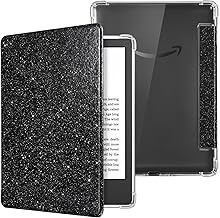 CoBak Case for 6" Kindle 11th Gen (2022) - Ultra Slim Transparent Clear TPU Back Shell Protective Cover with Auto Wake/Sleep for Kindle 11th Generation 2022 Release, Glitter Black