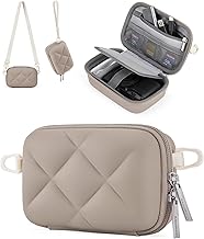 BAGSMART Digital Camera Case, Protective & Lightweight Camera Case with 2 Carrying Ways, Waterproof & Shockproof Small Camera Bag for Canon PowerShot/GoPro/Sony DSCW800/DSCW830 - Camel