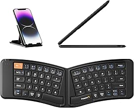 ProtoArc Ergonomic Foldable Keyboard, XK03 Split Folding Bluetooth Keyboard, Ultra Slim Travel Keyboard, Portable Bluetooth Keyboard for iPad, iPhone, Tablet, Laptop, PC