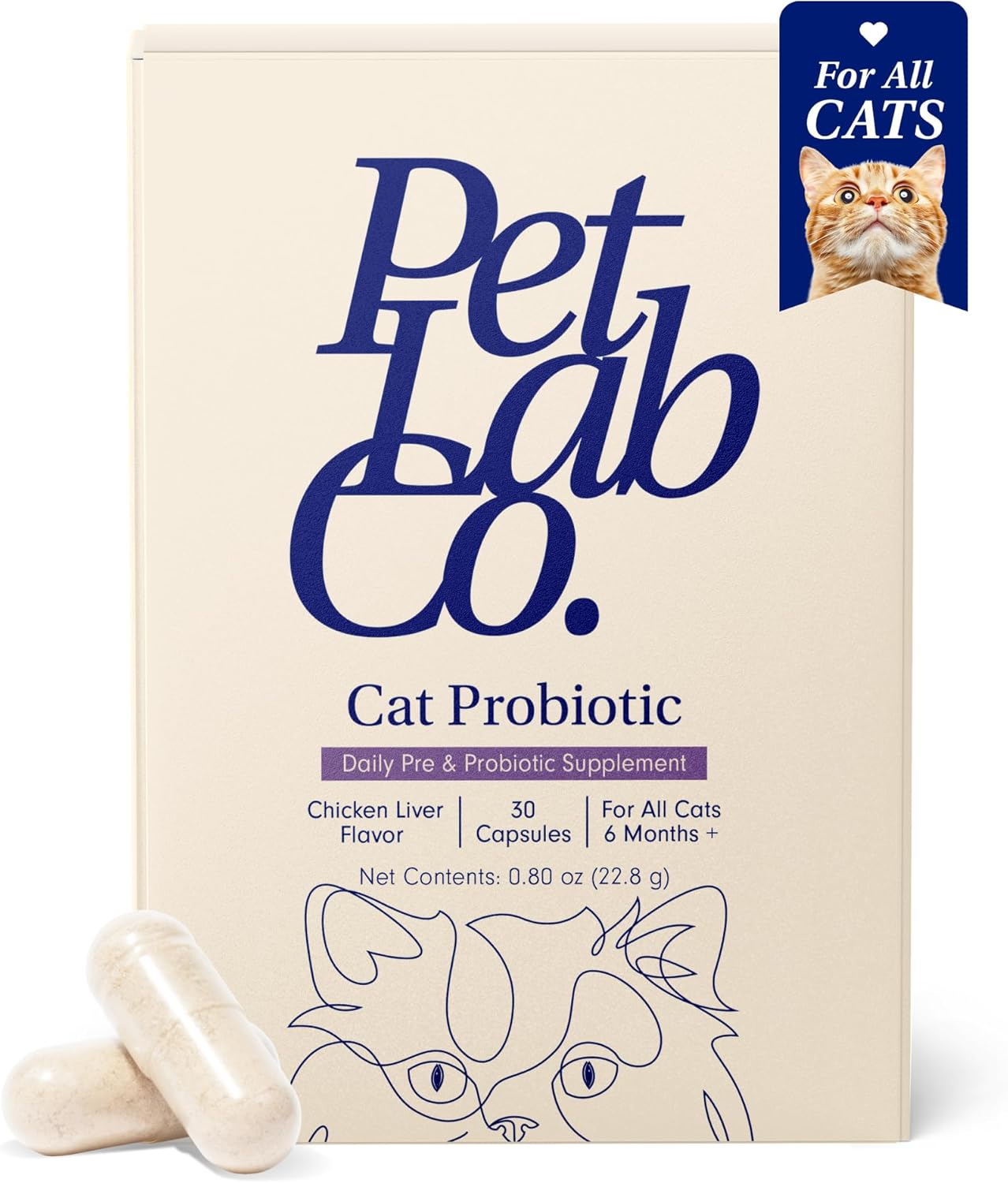 PetLab Co. Probiotics for Cats, Support Gut Health, Occasional Diarrhea, Digestive Health & Immune Support - Easy to Use - 30 Count-0