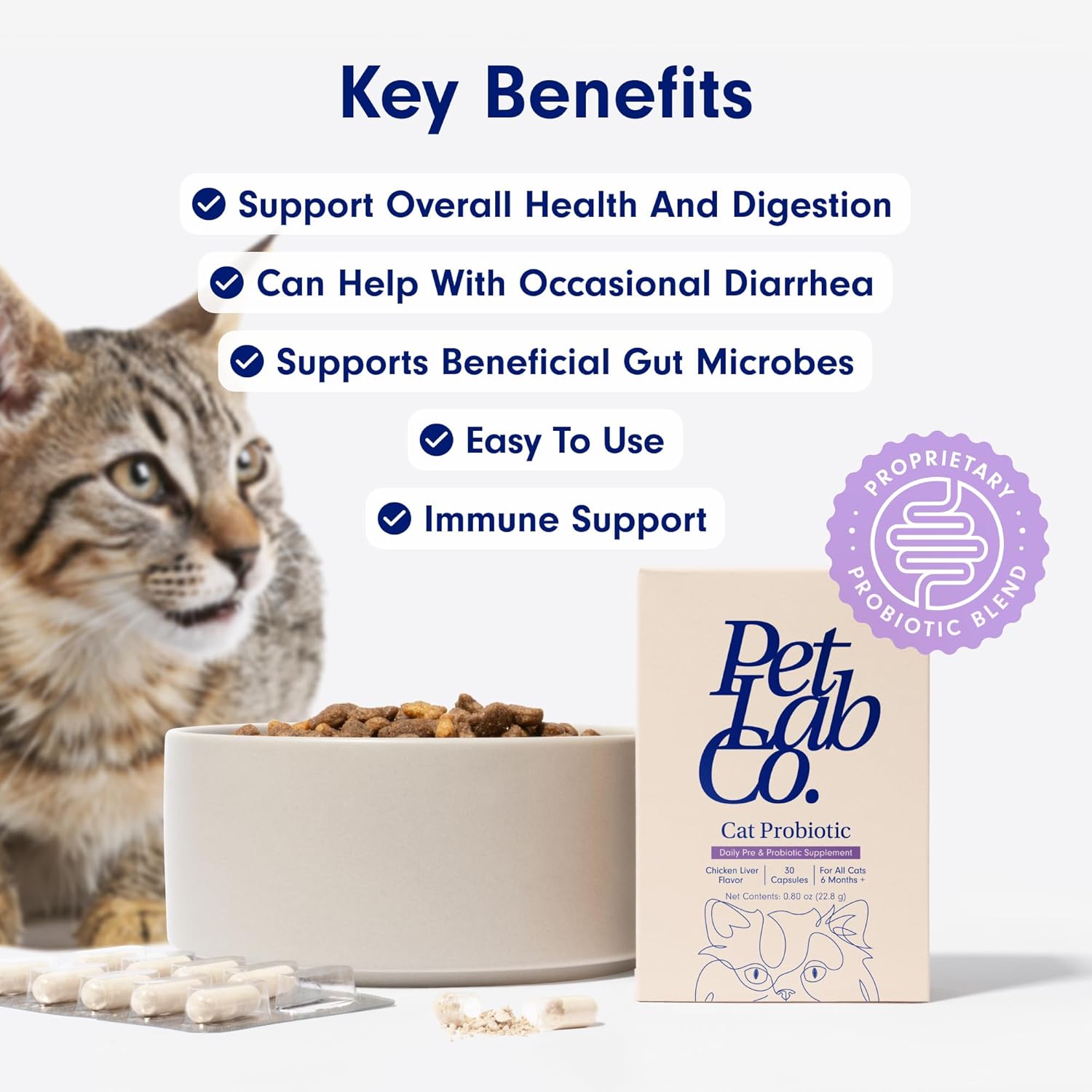 PetLab Co. Probiotics for Cats, Support Gut Health, Occasional Diarrhea, Digestive Health & Immune Support - Easy to Use - 30 Count-1