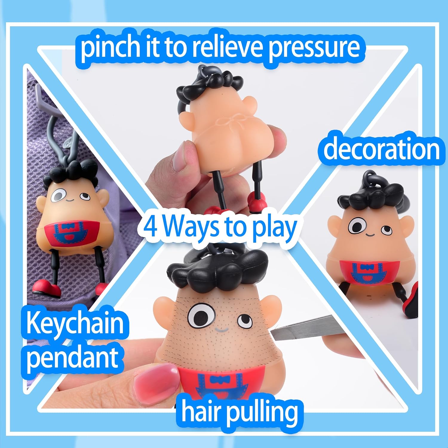 Hanhan Fun Hair Pulling Fidget Toys,Trichotillomania Pop Fidget Toys,Gag Novelty, Stress Relief Toy Hair Pulling,Anti Anxiety Toys and Venting Novelty Toys for Kids Classroom Birthday Party Favors-3