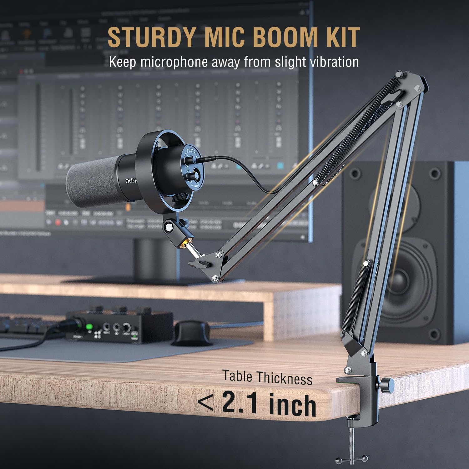 FIFINE K688 Podcast Microphone Kit, USB/XLR Dynamic Microphone with Boom Arm for PC/XLR Mixer, Gaming Mic with Mute Button, Headphone Jack for Vocal, Voice-Over, Streaming, Music Recording -K688CT-1