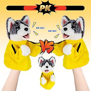 Ayeboovi 2024 Funny Gifts Hand Puppet Prank Stuff Boxing Husky Animal Toy, Gag Gifts for Adults Interactive Kung Fu Husky Hand Puppet, Plush Toy for Kids' Creative Play and Motor Skills Development