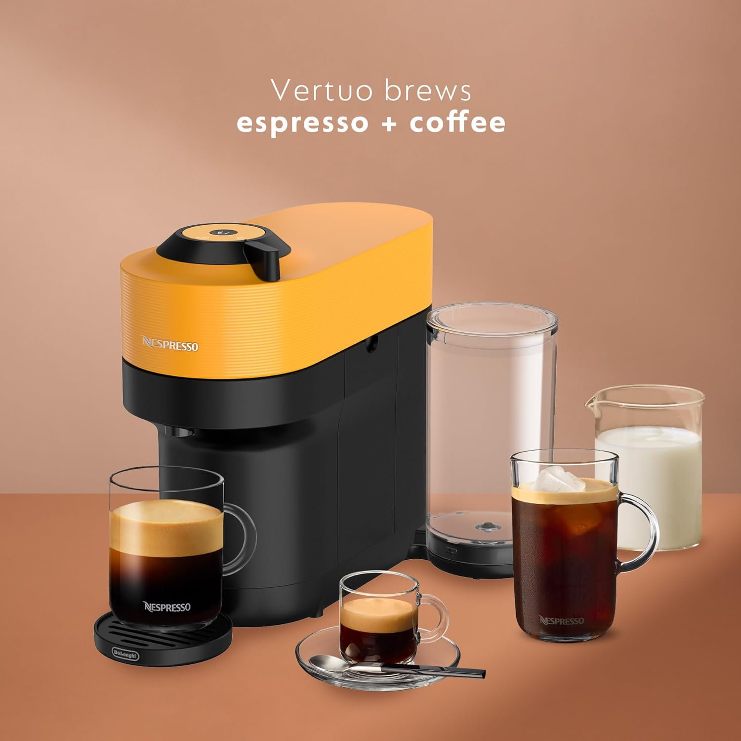 Nespresso Vertuo Pop+ Coffee and Espresso Machine by De'Longhi, Mango Yellow-2