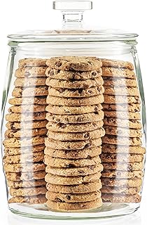 kitchentoolz 1 Gallon Glass Cookie Jar with Airtight Lid - Large Storage Container for Candy, Flour, Sugar, Pet Food & Dog Treat Canister - Pack of 1