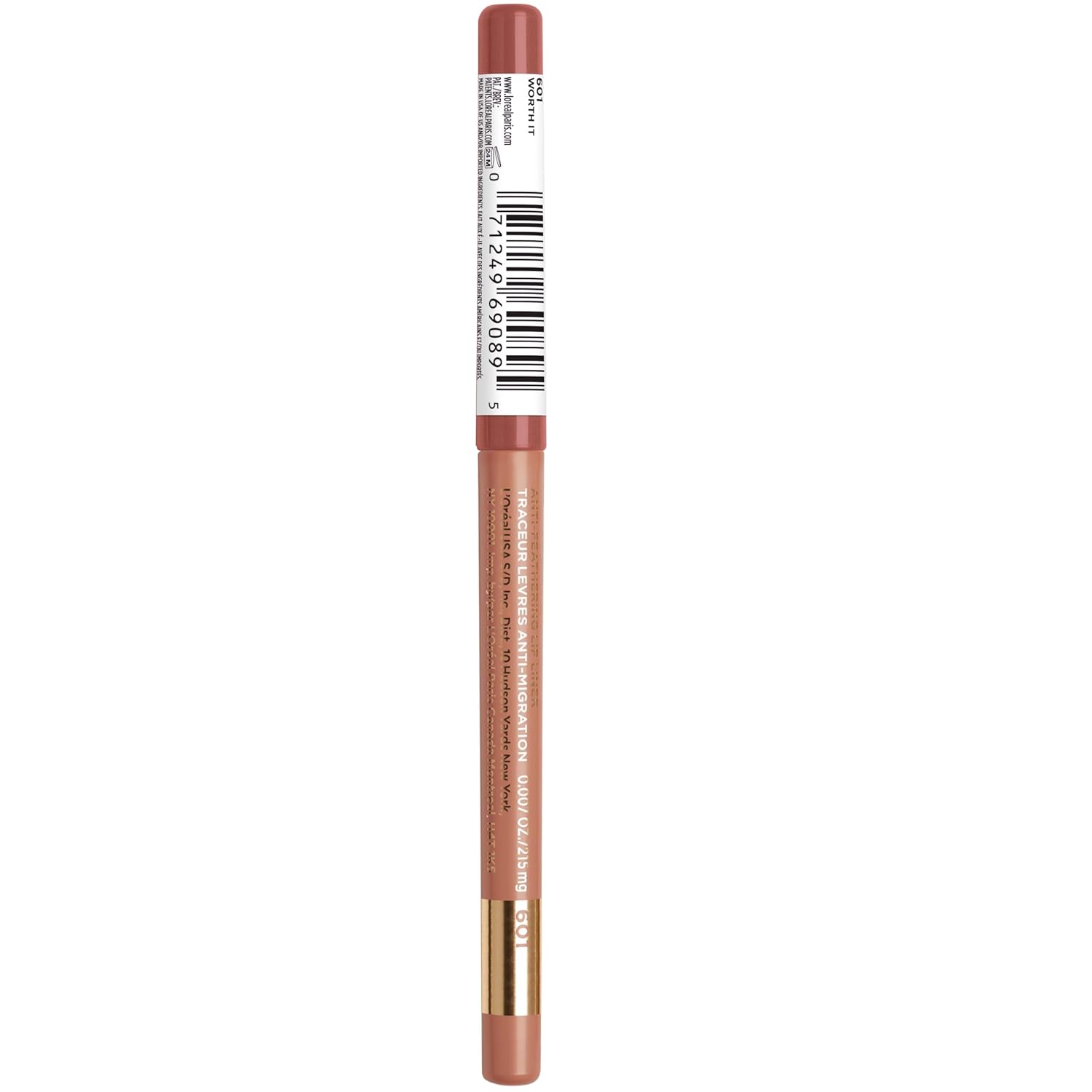 L'Oreal Paris Colour Riche Lip Liner Pencil, Creamy Lip Liner with Omega 3 and Vitamin E, 601 Worth It (Pinky Nude)-6