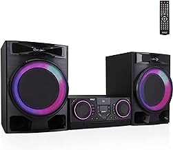 Pyle Mini Hi-Fi Home Stereo System - 160W Wireless BT Streaming with MP3, DVD, CD Playback, Dual USB Ports for Recording & CD Ripping, FM Radio, Digital Amplifier, Remote Control, Black