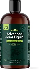 Wuffes Advanced Joint Liquid for Dogs - Hip & Joint Support Supplement with Glucosamine, Chondroitin, UC-II® Collagen, and MSM, for Small & Large Breeds - 16 Oz