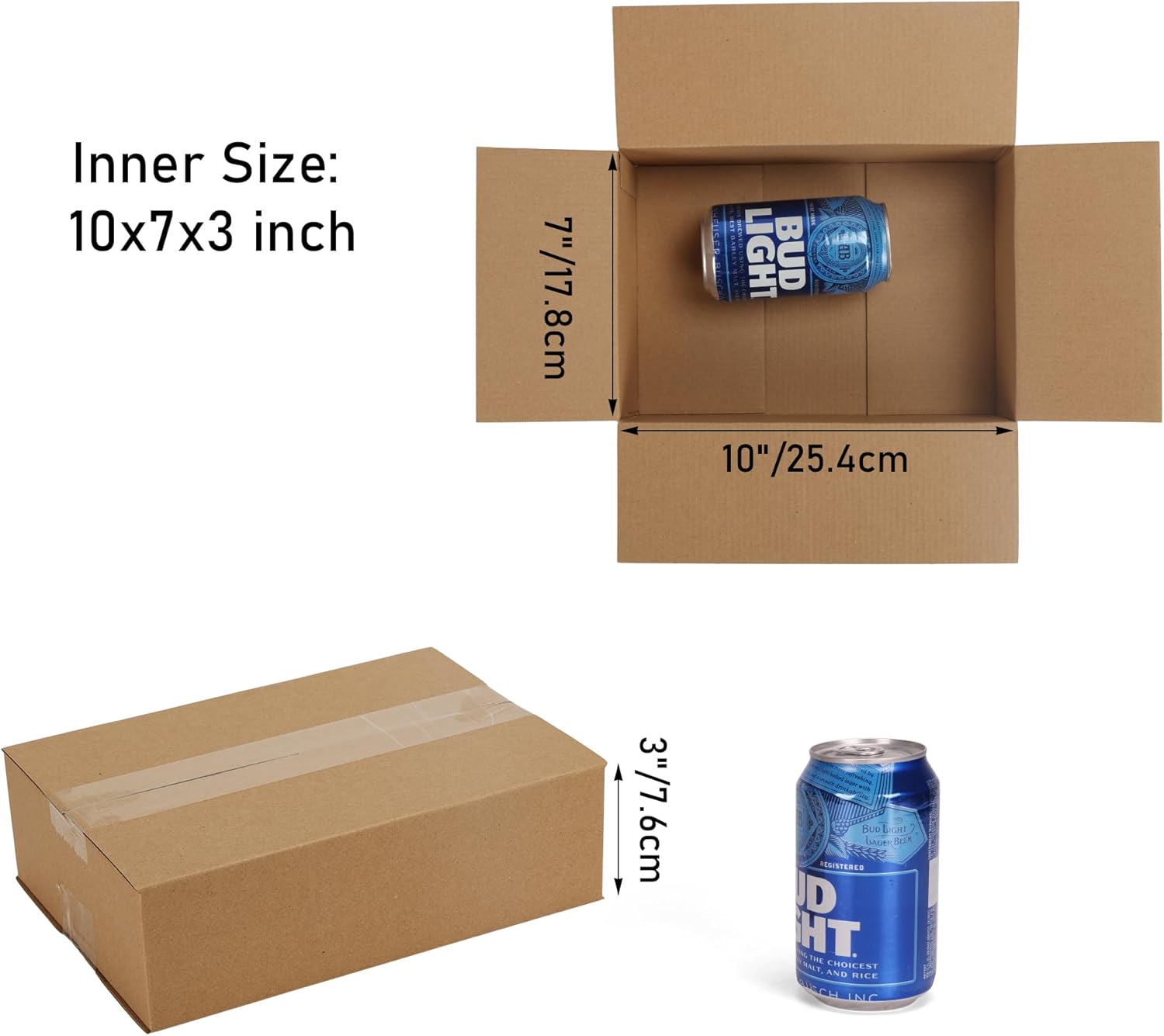 CRUGLA 40 Packs 10x7x3 Shipping Boxes for Small Business, Corrugated Cardboard Boxes Bulk for Shipping Packing Mailing-1