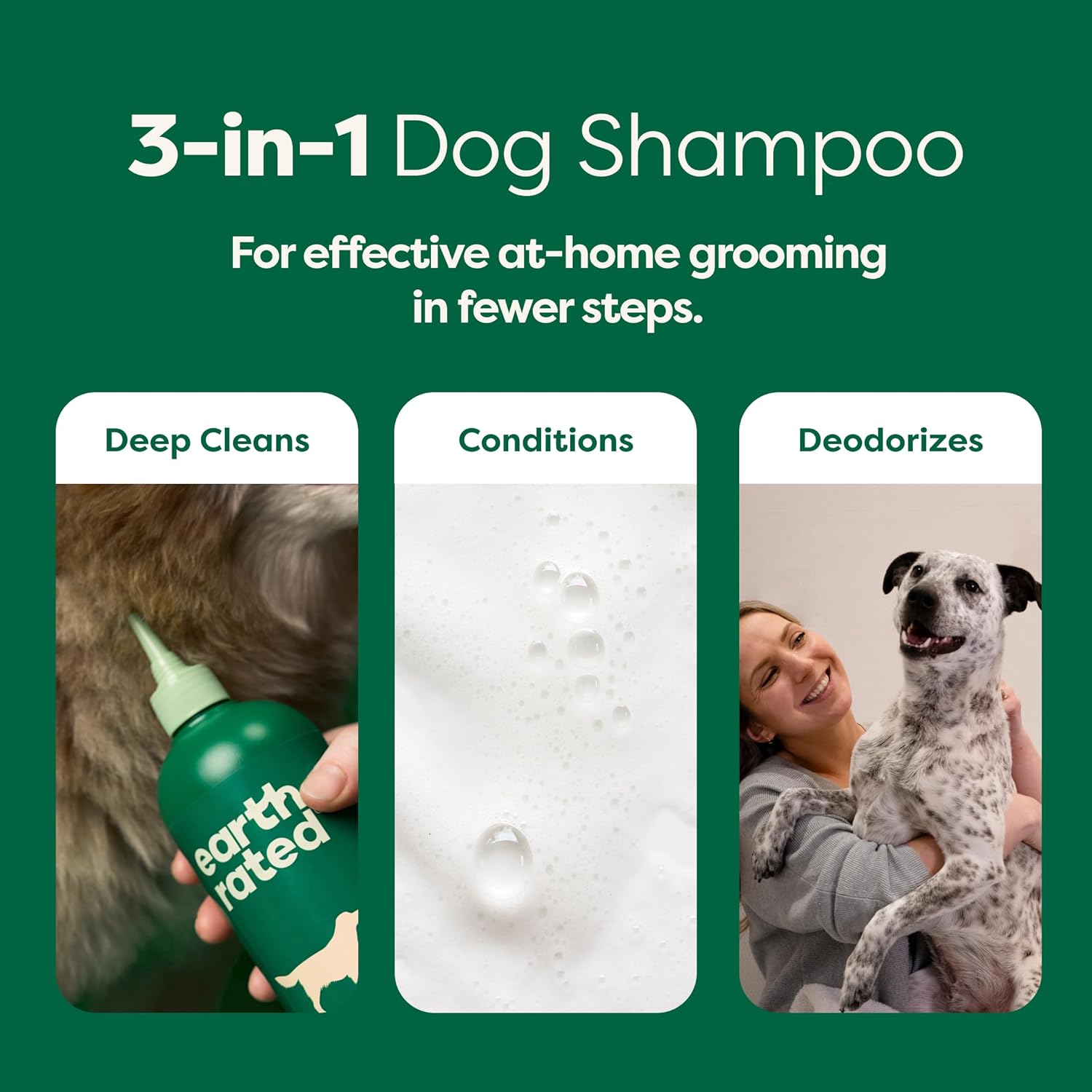 Earth Rated Coat-Specific 3-in-1 Double-Coated Dog Shampoo, Conditioner & Deodorizer, Formulated to Tackle Tangles and Shedding, Refreshing White Tea & Basil Scent, 16 oz.-2