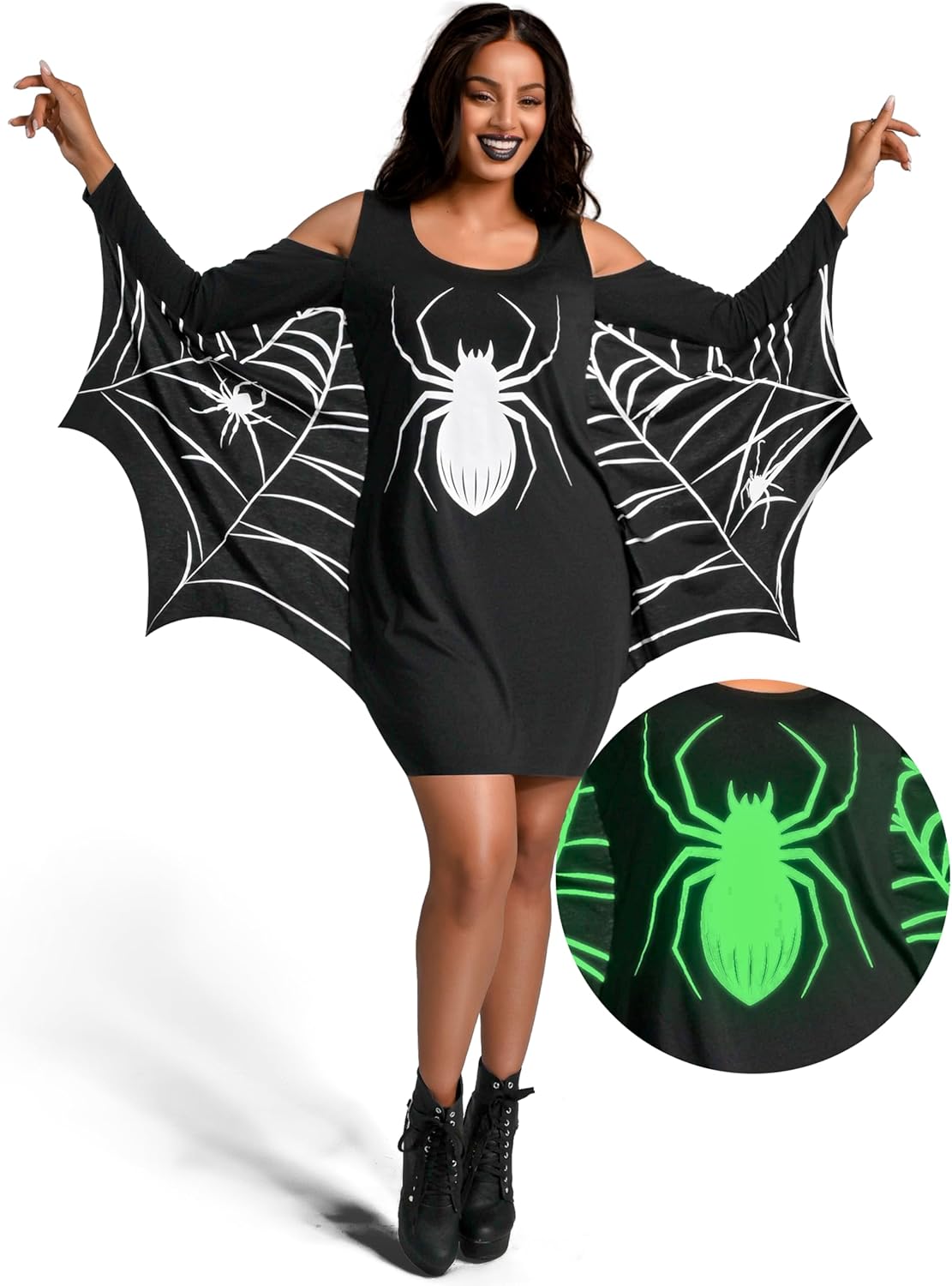 Spooktacular Creations Spider Woman Costume, Bat Costume Adult Women, Halloween Costume-0