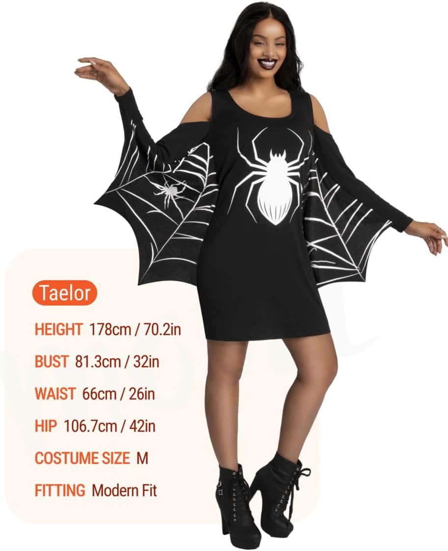 Spooktacular Creations Spider Woman Costume, Bat Costume Adult Women, Halloween Costume-4