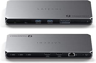 Satechi Thunderbolt 4 Docking Station with DisplayLink, 12 in 1, 96W Charging, 2 HDMI 8K/60Hz, up to 40Gbps Data Transfer, 2 USB A, Ethernet, Thunderbolt 4 Hub for Mac/Windows