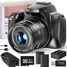 Digital Camera, 64MP&40 X Zoom Cameras for Photography & Video,4K Optical Vlogging Camera for YouTube with Flash, WiFi & HDMI Output，32GB SD Card(Black)