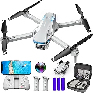 Drone with Camera for Adults, 1080P FPV Drones for kids Beginners with Upgrade Altitude Hold, Voice Control, Gestures Selfie, 90° Adjustable Lens, 3D Flips, 2 Batteries