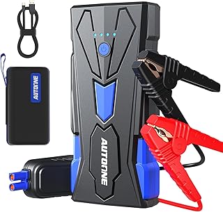 AUTOONE 6000A Car Battery Jump Starter Up to All Gas & 12L Diesel Engine, Car Battery Jumper Starter Portable 12V Jump Box with USB Output, Storage Case, LED Flashlight