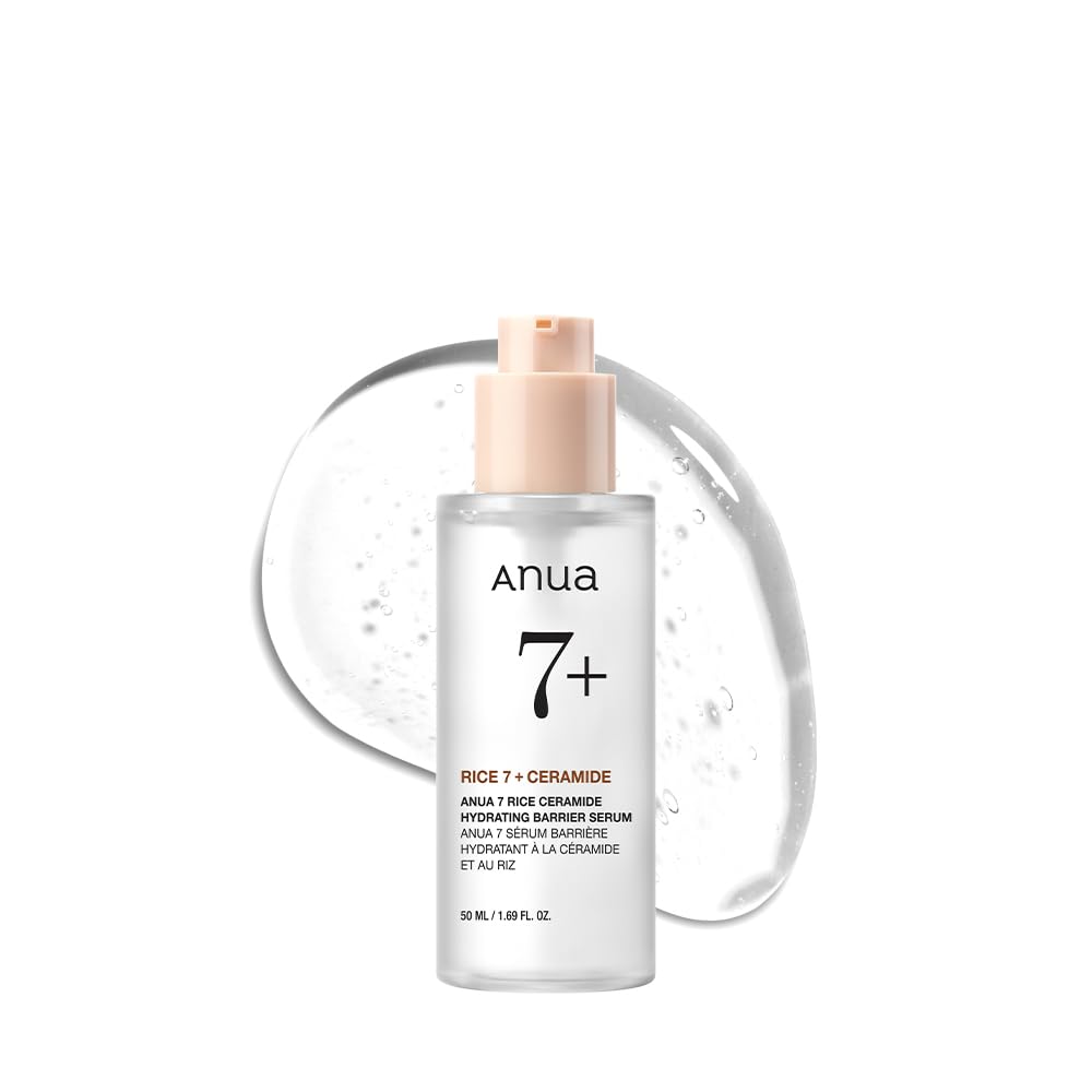 ANUA RICE CERAMIDE 7 HYDRATING BARRIER SERUM, Brightening, Hydrating Serum for Face, Rice, Hyaluronic Acid, Niacinamide, Fragrance-free, Non comodogenic, Glass Skin, Korean Skin Care, 50ml/1.69fl.oz.-0