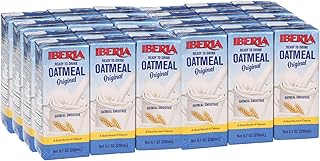 Iberia Oatmeal Drink, Ready-to-Drink, Shelf Stable, Good Source of Calcium, Original Oatmeal Smoothie 6.8 fl oz Single Serve Pack (Pack of 24)