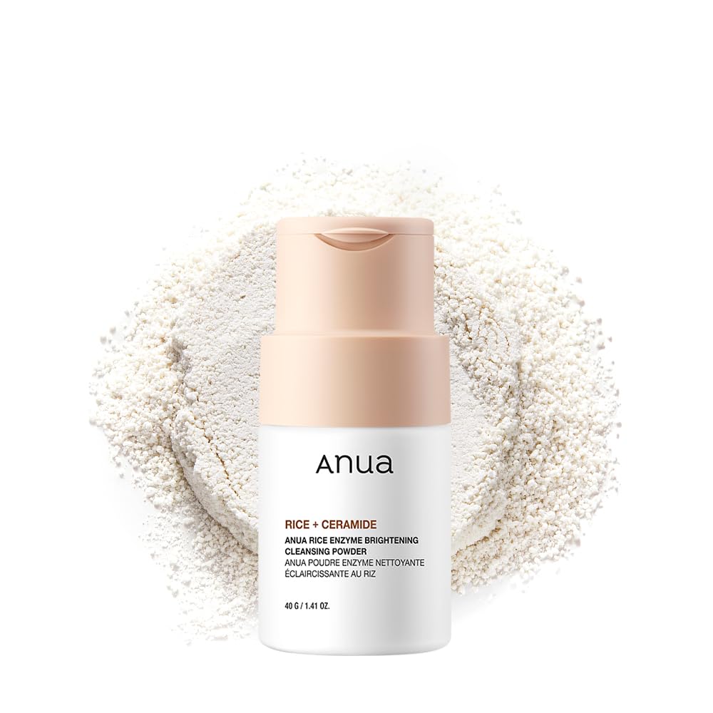 ANUA RICE ENZYME BRIGHTENING CLEANSING POWDER, Rice Mask, Ceramide, Gentle Face Wash for Brightening, Radiant Skin, Facial Cleanser for Dry Skin, Korean Skincare, Fragrance Free, 40g/1.41fl.oz.-0