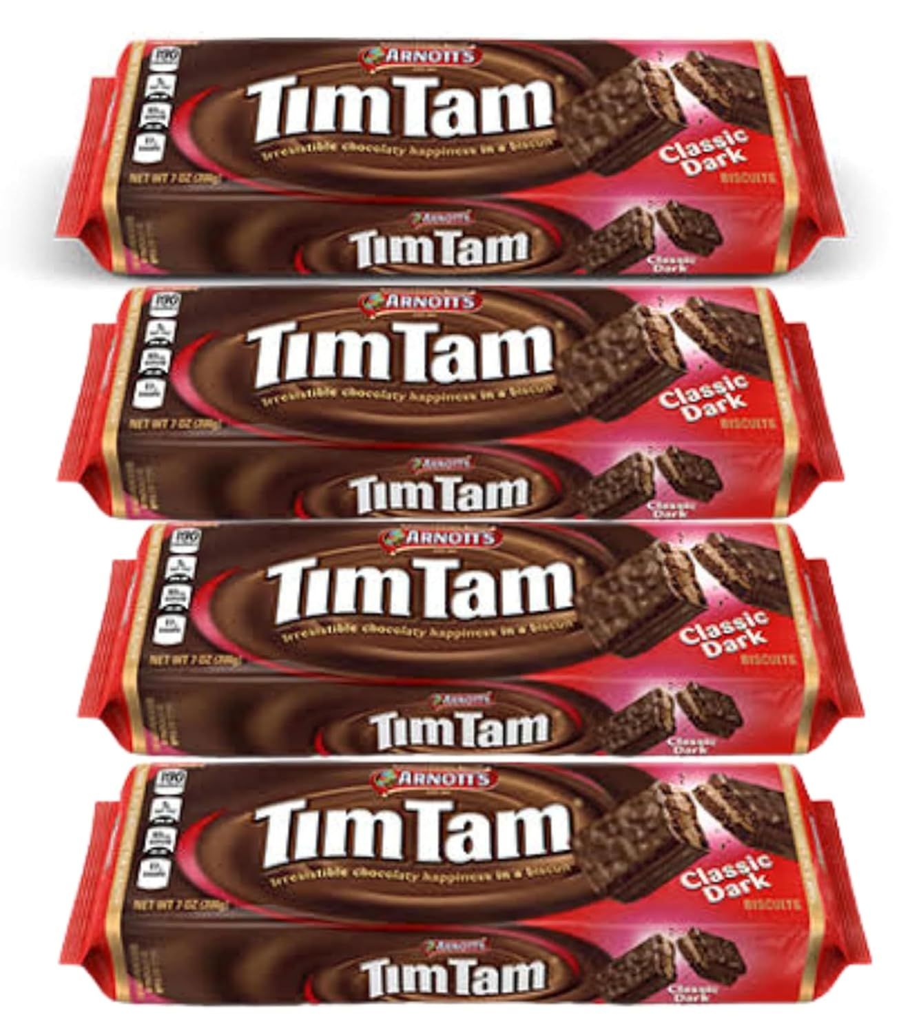 TIM TAM Classic Dark Choc (Pack Of 4 x 200g Ea) FRESH & DELICIOUS, The Most Irresistible Chocolate Biscuits. Aussie Made & Loved-0