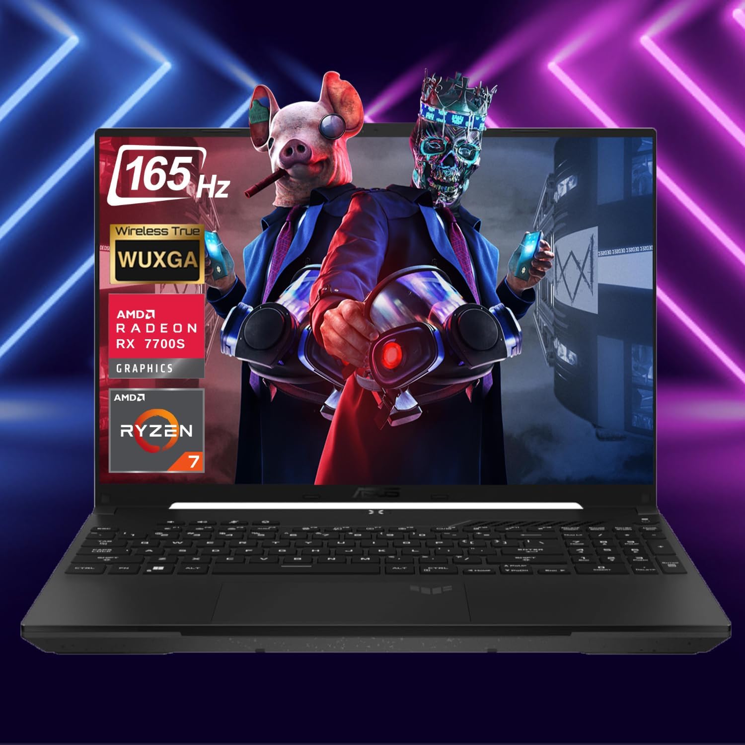 ASUS TUF 16" Ryzen 7 Ultimate Gaming Laptop, 16" FHD+ 165Hz, AMD Ryzen 7 7735HS (Beats Intel i7-13700H), AMD Radeon RX 7700S (Beats GeForce RTX 4060), 16GB DDR5 RAM, 1TB SSD, RGB Backlit KB, W11 Home-0