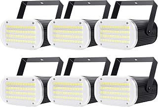 Luditek 6-Pack Mini Halloween White LED Strobe Light, Sound Activated - Flash Speed Adjustable Disco Lights w/ 48 Super Bright Party Lamp for Room Dance Parties DJ Karaoke Indoor Outdoor Decorations