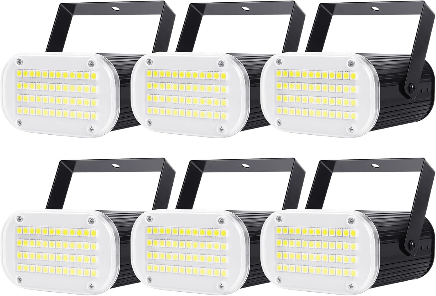 Luditek 6-Pack Mini Halloween White LED Strobe Light, Sound Activated - Flash Speed Adjustable Disco Lights w/ 48 Super Bright Party Lamp for Room Dance Parties DJ Karaoke Indoor Outdoor Decorations-0